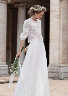 Klasiska vienkārša kāzu kleita