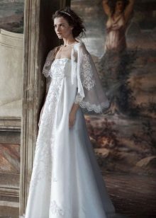 Cape lace on a wedding dress