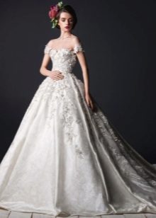 Full lace wedding dress with a skirt