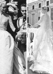 Грейс Кели копринена сватбена рокля
