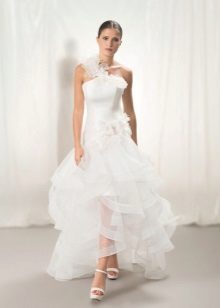 Falda de vestido de novia de organza hinchada