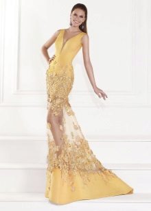 Κίτρινο βραδινό φόρεμα από τον Tarik Ediz