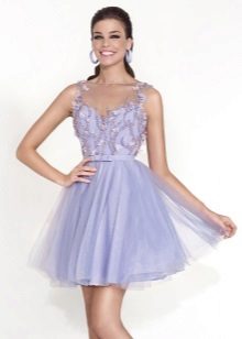 Lilac φόρεμα σύντομο υπέροχο
