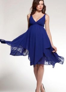 Empire Style Blue Maternity Dress
