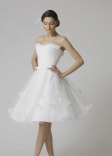 A-Line trumpa vestuvinė suknelė su linija