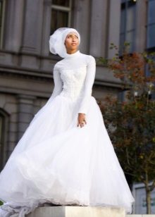 Európske golfové svadobné šaty pre moslimskú nevestu