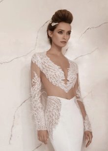 Сватбена отворена рокля от Lior Charchy