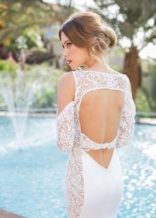 Partially Lace Back Wedding Dress