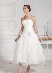 Midi Wedding Dress With Ruffle