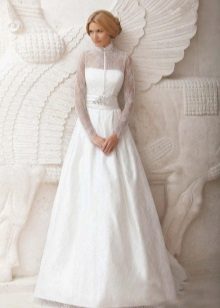 Дантелена сватбена рокля с дантела A-Line