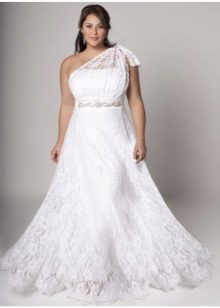 Сватбена рокля в гръцки стил за наднормено тегло