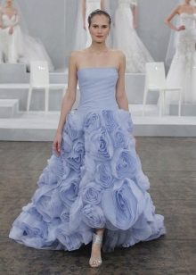 Monique Lhuillier bröllopsklänning blå