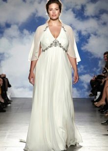 Empire wedding dress for brides with an apple figure