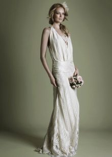 Gaun pengantin pinggang rendah vintaj