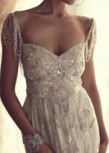 Винтидж сватбена рокля от мъниста