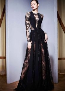 זוהיר מוראד שמלת ערב שחורה באורך הרצפה