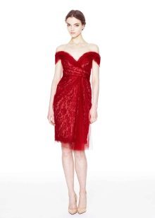 Marchesa Red Evening Dress