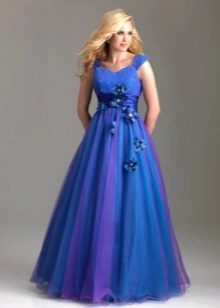 Đầm dạ hội A-Line đầy đủ màu xanh