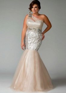 White Mermaid Evening Dress For Fat