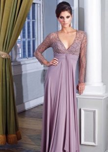 Krásne levanduľové večerné šaty