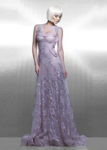 Lace evening lilac dress