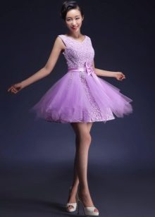 Lilac short tutu evening dress