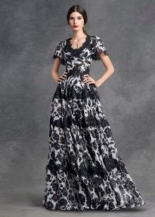 Вечерна рокля с флорален принт Dolce & Gabbana