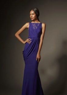 Blue evening dress with lace