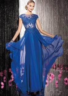 Kleid Abend aus Guipure Blue
