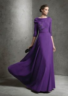 Lilac haljina za zrele žene večer