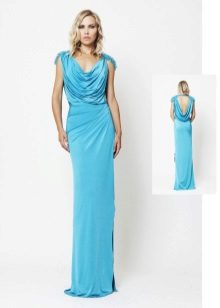Grécke modré večerné šaty