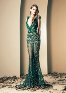 Abend Nude Lace Green Kleid