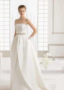 A-line satin wedding dress