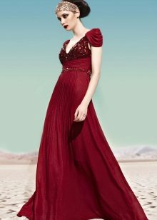 Váy dạ hội Hy Lạp màu đỏ tía