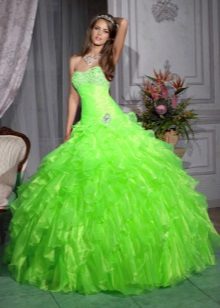 Vestuvinė suknelė rūgščiai žalia