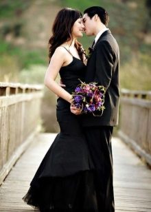 Черна русалка сватбена рокля