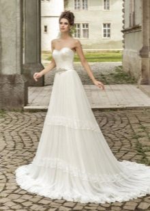 A-line svadobné šaty s čipkou
