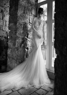 Vestido de novia sirena con manga de encaje