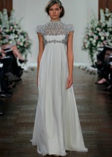 Empire style wedding dress with rhinestones