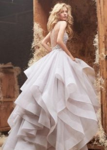 A magnificent wedding dress from tulle
