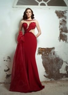Red evening dress