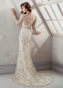 Wedding dress with colored lace