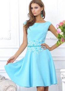 שמלת ערב כחולה בצמר גפן