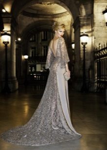Evening dress with a train