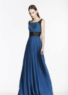 Синя и черна вечерна рокля