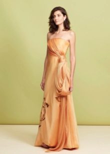 Вечерна рокля с оранжев корсет