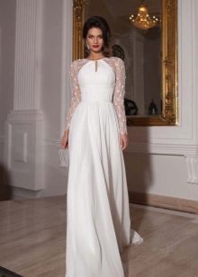 Vestuvinė suknelė iš kolekcijos „Crystal Design 2015“ užrišamomis rankovėmis