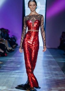 שמלת ערב ישירה מקולקציית Privee 2014 אדום