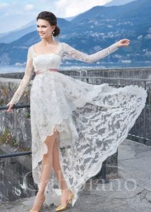 Γαμήλιο φόρεμα hi-low από τη συλλογή της Βενετίας από τον Gabbiano