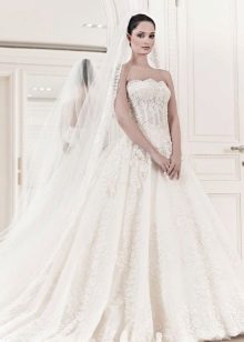 Wedding dress from the collection of 2014 a-line with a transparent corset